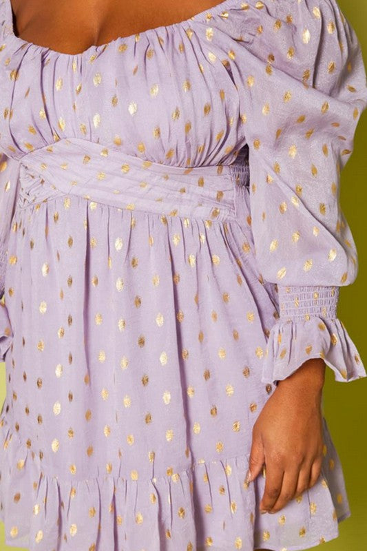 Polka Dot Off Shoulder Mini Dress