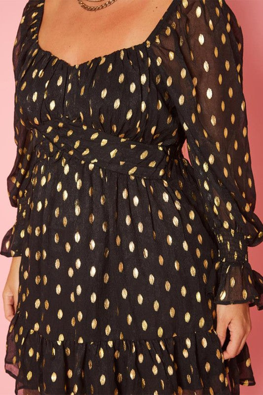 Polka Dot Off Shoulder Mini Dress
