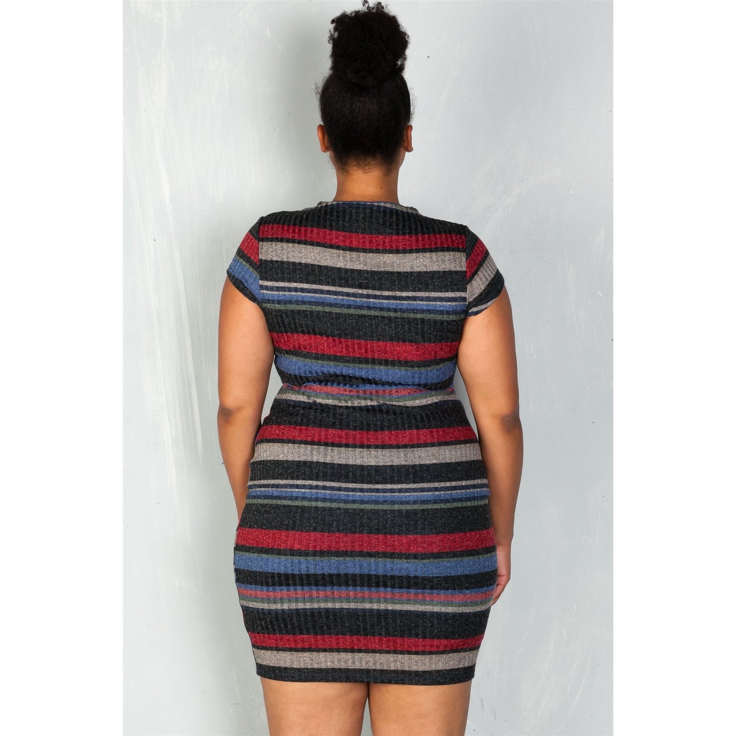 Striped Sweater Dress - The Kurve