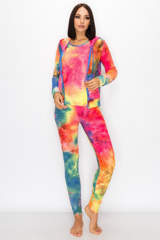 Rainbow -3 Pc Bubble Texture Legging Set