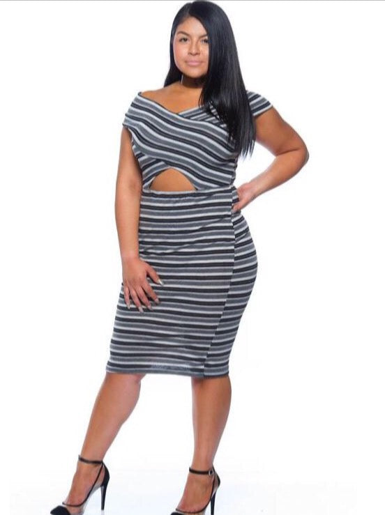 Peek A Boo Midi Dress - The Kurve