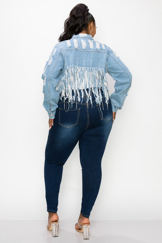 Rhinestone denim jacket