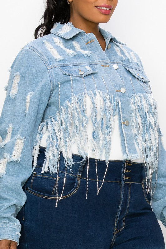 Rhinestone denim jacket