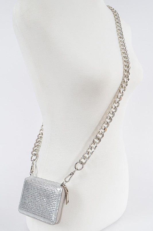 Rhinestone Chained Wallet