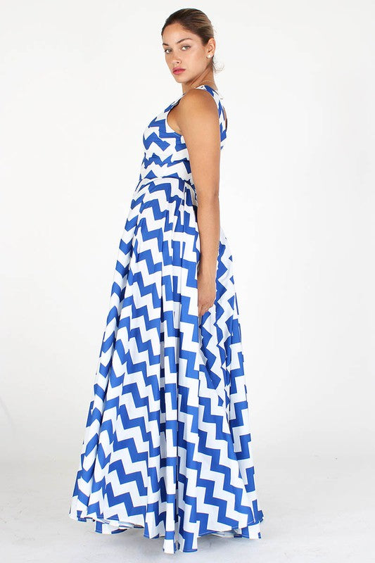 Chevron Printed Maxi Dress