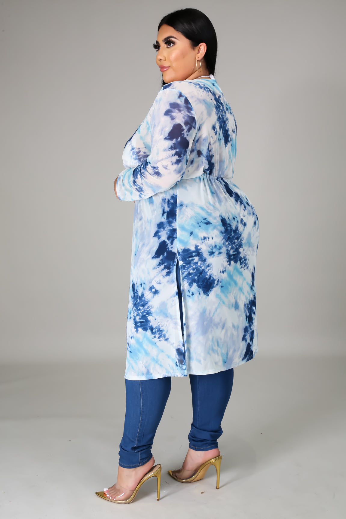 Tie Dye Long Sleeve Cover Up