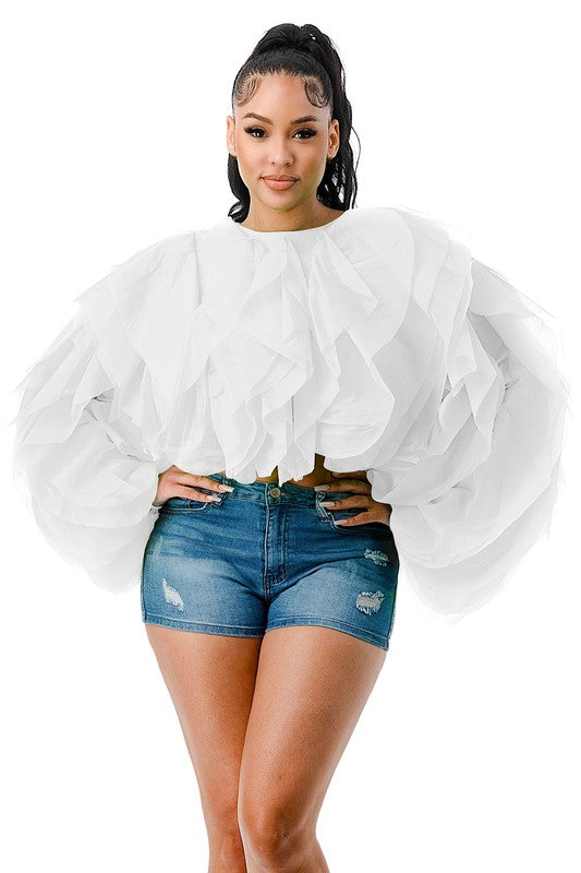 In the Clouds Tulle Crop Top