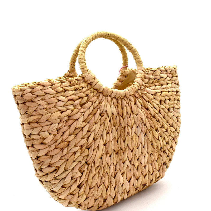 Woven Straw Bohemian Basket Bag - The Kurve