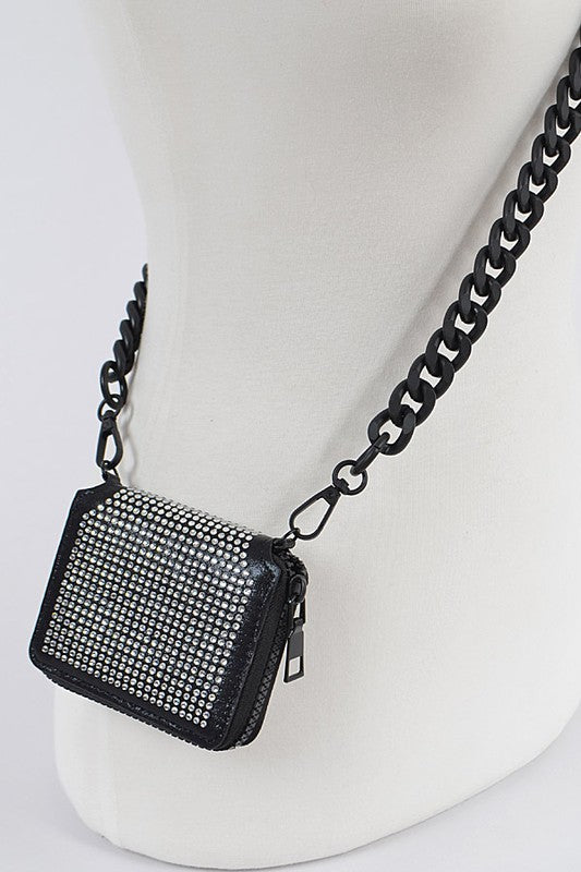 Rhinestone Chained Wallet