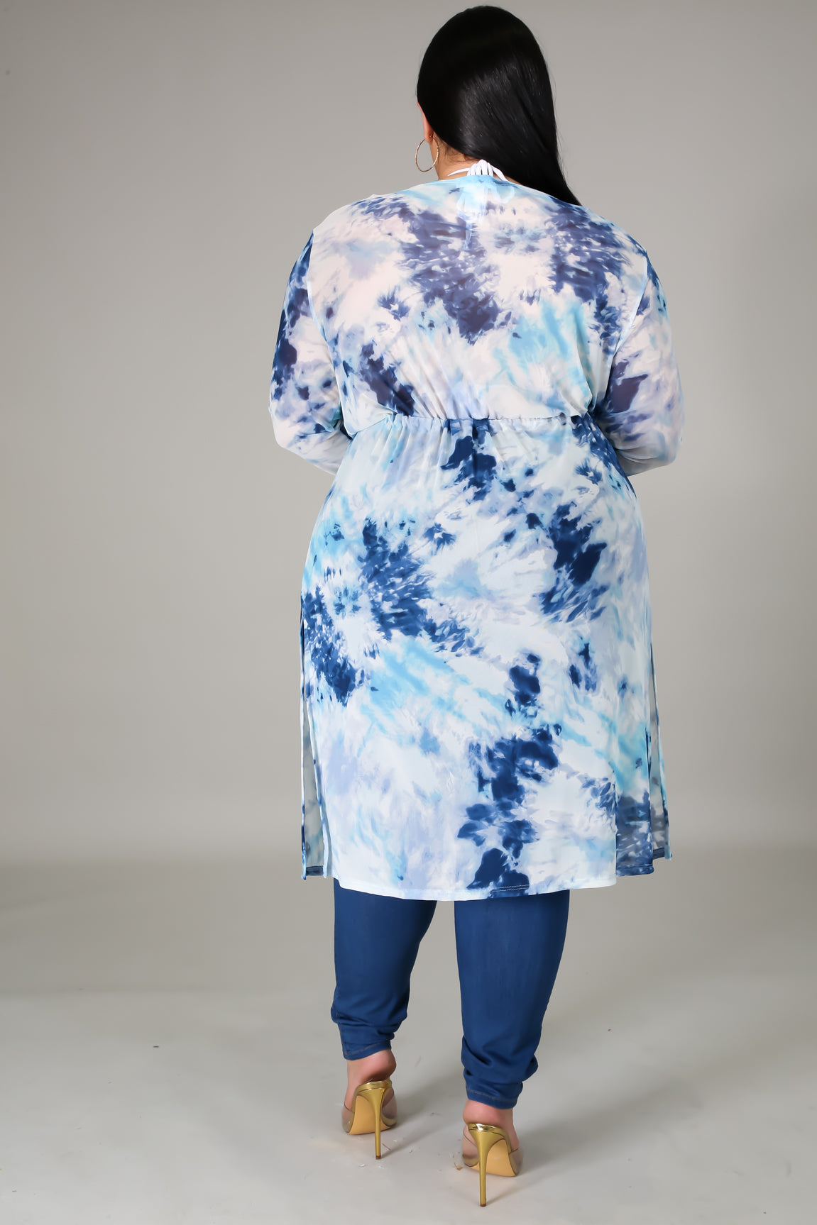 Tie Dye Long Sleeve Cover Up