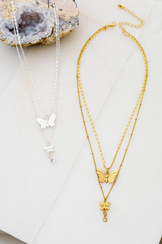 2 Row Butterfly Necklace