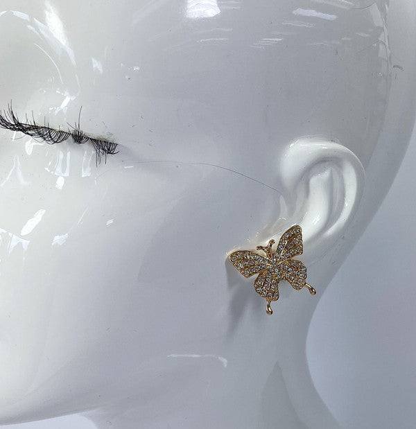 Butterfly Rhinestone Post Earrings