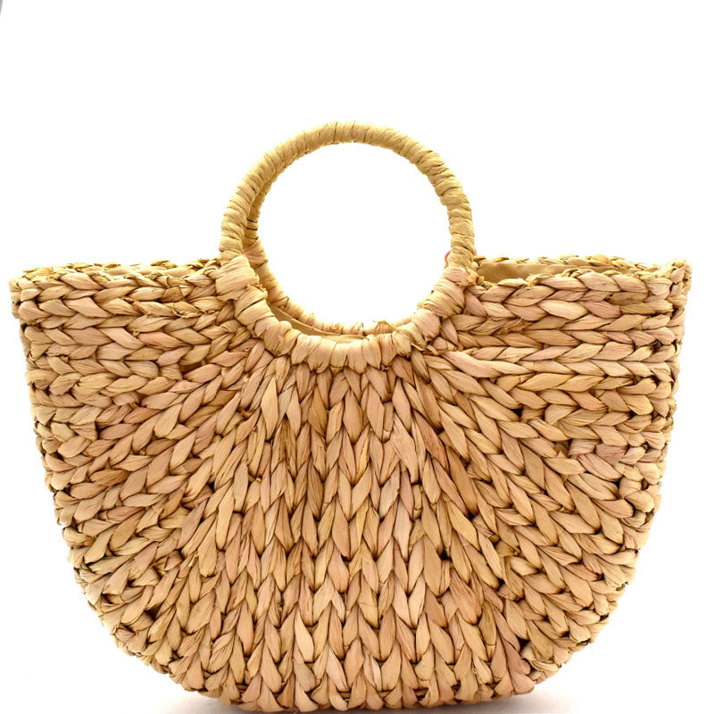 Woven Straw Bohemian Basket Bag - The Kurve
