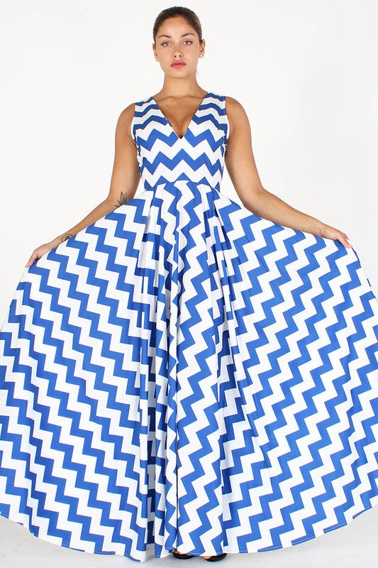Chevron Printed Maxi Dress